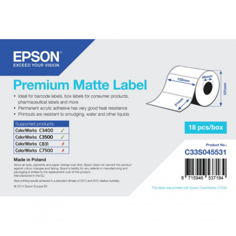 Epson S045531 eredeti címketekercs