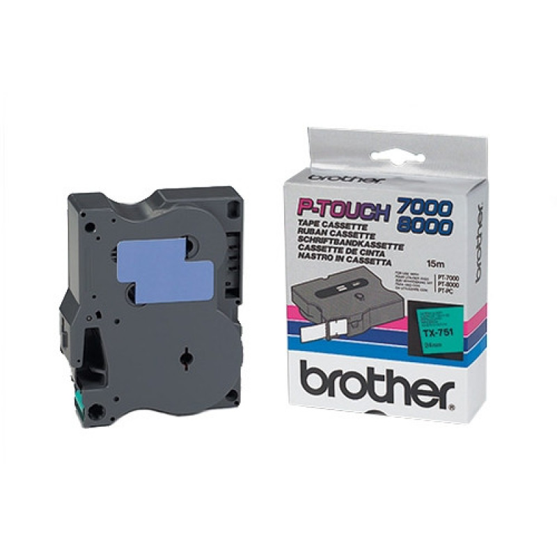 Brother TX-751 zöld alapon fekete eredeti feliratozó szalag