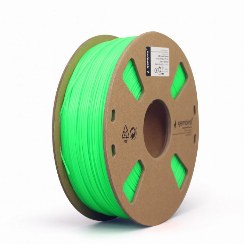 Gembird zöld eredeti ABS filament (1,75mm, 1kg, 3DP-ABS1.75-01-G)