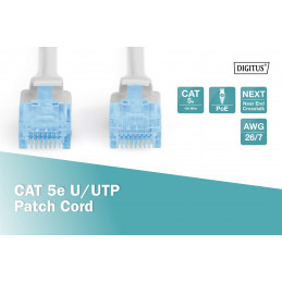 Digitus CAT5e U-UTP Patch Cable 0,5m Grey