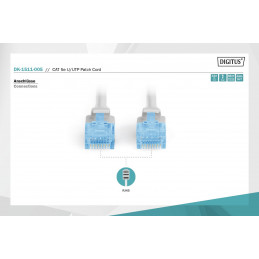 Digitus CAT5e U-UTP Patch Cable 0,5m Grey