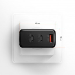 AXAGON ACU-DPQ100 PD3.0 & QC4 Three Outputs wall charger 100W Black