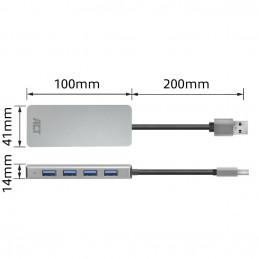 ACT AC6121 4-portos USB3.0 HUB Grey