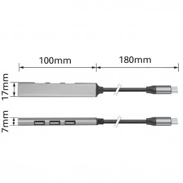 ACT AC6425 4-portos USB2.0 HUB Grey