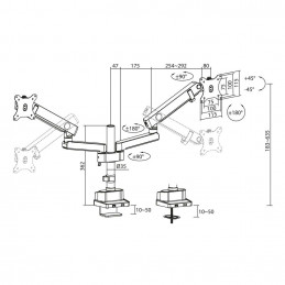 ACT AC8328 Dual monitor arm office solid pro, with mechanical spring