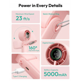Aecooly Halo 02 Portable Handheld Fan Pink