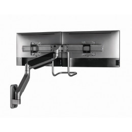 Gembird MA-WA2-02 Adjustable wall 2-display mounting arm, 17”-32” Black
