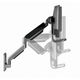 Gembird MA-WA2-02 Adjustable wall 2-display mounting arm, 17”-32” Black