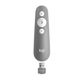 Logitech R500 Laser Presentation Remote Wireless Presenter Red Laser Grey