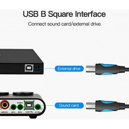 Vention USB 2.0 USB-A to USB-B cable 2m Black