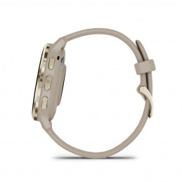 Garmin Venu 3S Soft Gold Stainless Steel Bezel with French Gray Case and Silicone Band