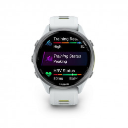 Garmin Forerunner 970 Titanium with Whitestone Case and Whitestone/Translucent Amp Yellow Band