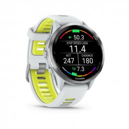 Garmin Forerunner 970 Titanium with Whitestone Case and Whitestone/Translucent Amp Yellow Band