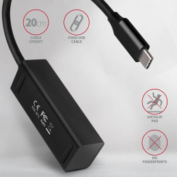 AXAGON HUE-M1C USB3.2 Type-C Hub 4-port metal black