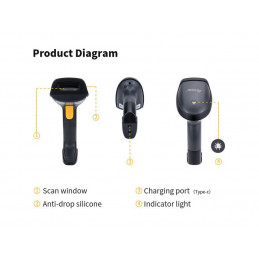 EQuip Wireless 2D Barcode Scanner with Stand Vonalkódolvasó Black