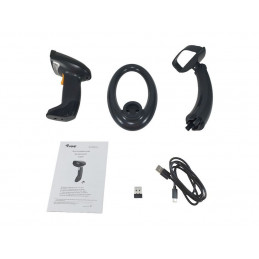 EQuip Wireless 2D Barcode Scanner with Stand Vonalkódolvasó Black
