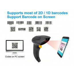 EQuip Wireless 2D Barcode Scanner with Stand Vonalkódolvasó Black