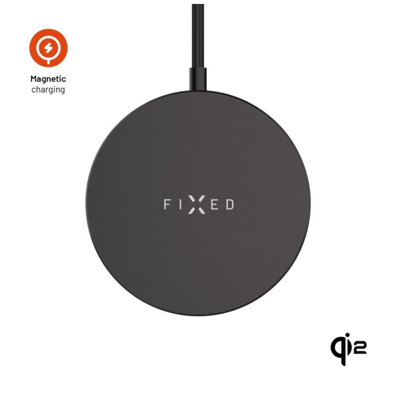 FIXED MagPad Slim Qi2 MagSafe Wireless töltő fekete