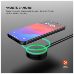 FIXED MagPad Slim Qi2 MagSafe Wireless töltő fekete