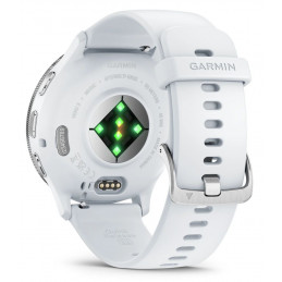 Garmin Venu 3 Silver Stainless Steel Bezel with Whitestone Case and Silicone Band