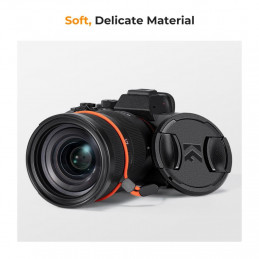 K&F Concept objektívvédő sapka zsinórral + törlőkendő, 67mm