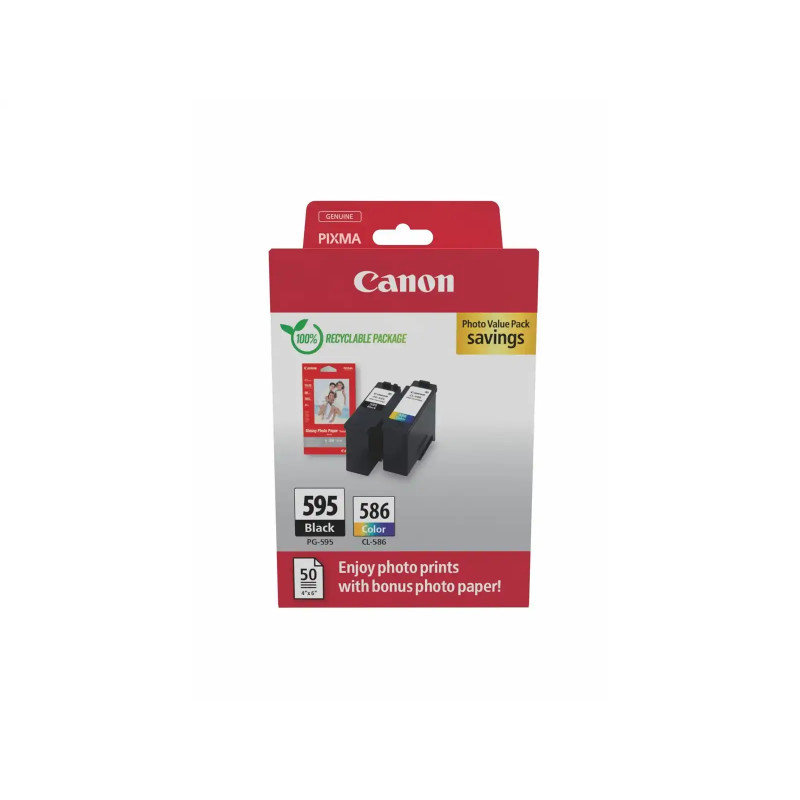 Canon PG-595/CL-586 eredeti tintapatron multipack + fotópapír
