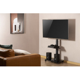 Gembird TVS-75S-02 TV floor stand with caster wheels 37"-75" Black