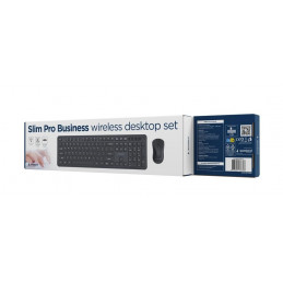 Gembird KBS-WPS-01 Slim Pro Business Wireless Keyboard Combo Black US