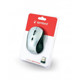 Gembird MUSW-4B-02-BS Wireless optical mouse Black/Silver