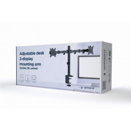 Gembird MA-D2-01 Adjustable Desk 2-Display Mounting Arm 17”-32” Black