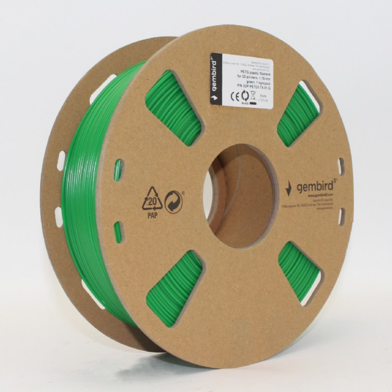 Gembird zöld eredeti PETG filament (1,75mm, 1kg, 3DP-PETG1.75-01-G)