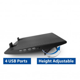 ACT AC8105 Laptop hűtőállvány 17"-ig állítható magasság (2 pozícióban) 4 portos hub