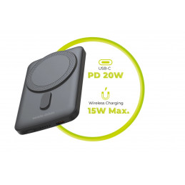 Mobile Origin Wireless Magnetic PowerBank 5000mAh Black