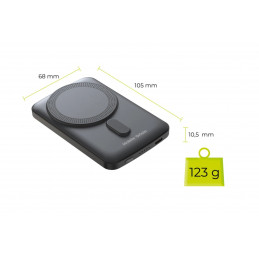 Mobile Origin Wireless Magnetic PowerBank 5000mAh Black