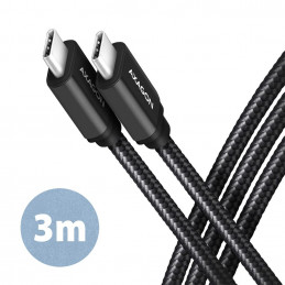 AXAGON BUCM3-CM30AB Speed USB-C <> USB-C 3.2 Gen 1 Cable 3m Black