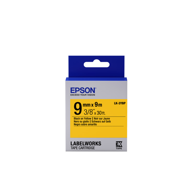 Epson LK-3YBP sárga alapon fekete eredeti címkeszalag