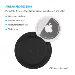 FIXED Silky matricás szilikon tok Apple AirTag-hez dupla csomag fekete