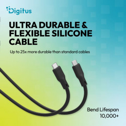 Digitus USB Silicone connection USB-C - USB-C cable 0,5m Black