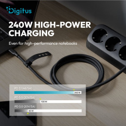 Digitus USB Silicone connection USB-C - USB-C cable 0,5m Black