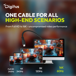 Digitus USB Silicone connection USB-C - USB-C cable 0,5m Black