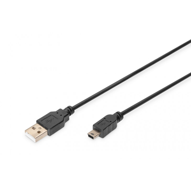 Assmann USB 2.0 connection cable, type  A - mini B (5pin) 1,8m Black