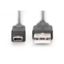 Assmann USB 2.0 connection cable, type  A - mini B (5pin) 1,8m Black