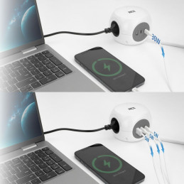 ACT Power Strip Cube F Socket Hálózati Elosztó 3DIN 1,5m White