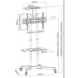 EQuip 37-70" Economy Multi-functional TV Cart
