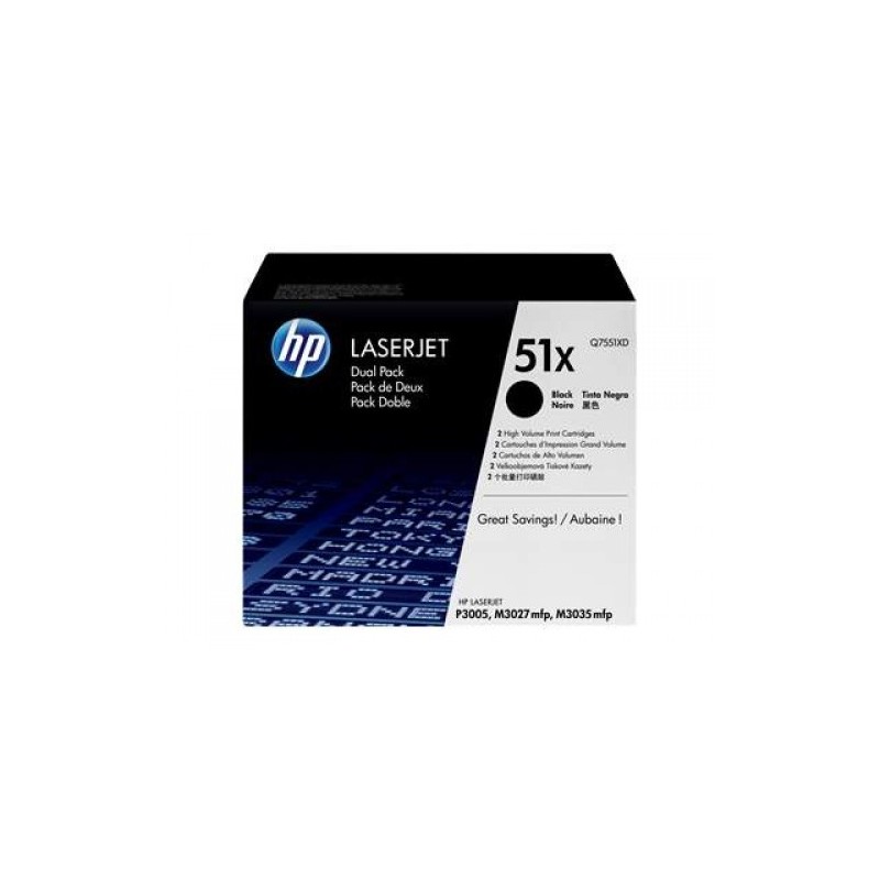 HP Q7551XD (51XD) fekete eredeti toner duplacsomag