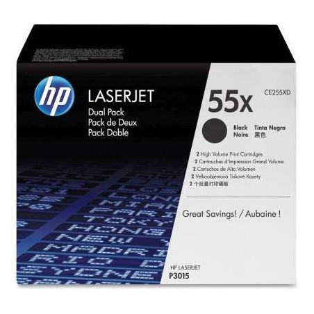 HP CE255XD (55XD) fekete eredeti toner duplacsomag