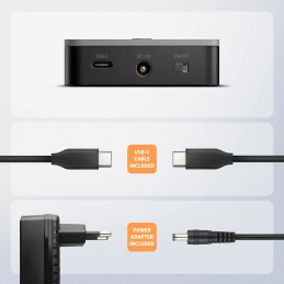 AXAGON ADSA-M2C22L USB-C 20Gbps docking station for 2× M.2 NVMe SSD with disk cloning function without PC