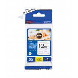 Brother TZE-231s laminált P-touch szalag (12mm)  Black on White - 4m