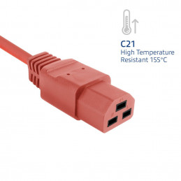 ACT Powercord C20 male - C21 famale 2m Red