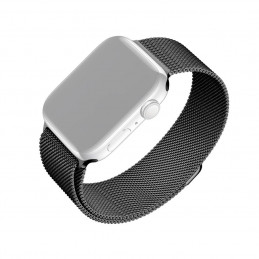 FIXED szíj rozsdamentes hálóval Apple Watch 42/44mm órához, fekete